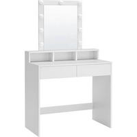 Schminktisch B: 80 cm Weiß - Weiß, Trend, Glas/Holzwerkstoff (80/40/145cm) - Boxxx