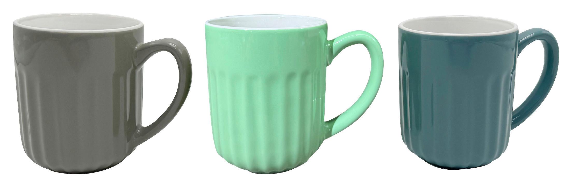 Kaffeebecher Kaita - Blau/Weiß, Basics, Keramik (8/10cm) - Luca Bessoni