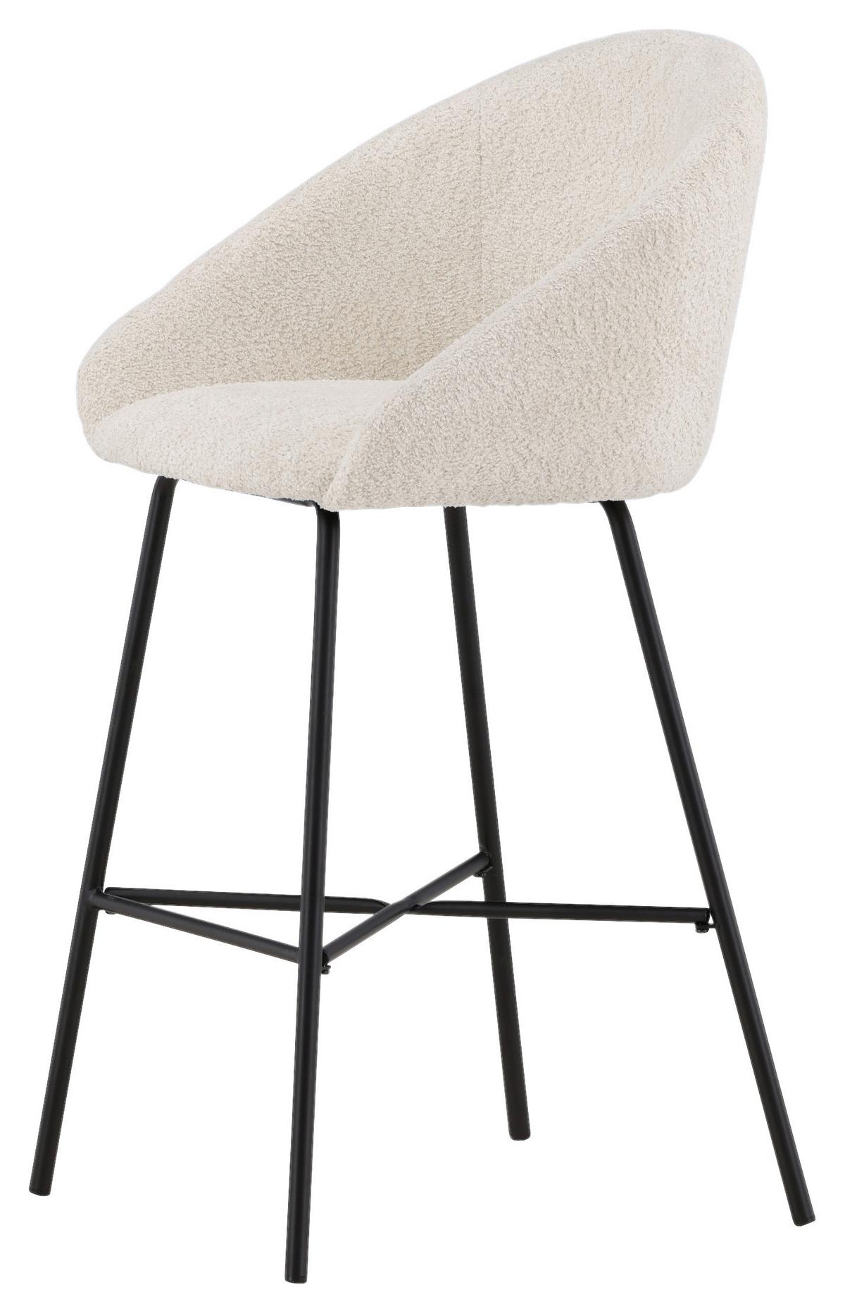 Barhocker-set Velvet - Schwarz/Weiß, Design, Textil/Metall (59/96/54cm) - Livetastic