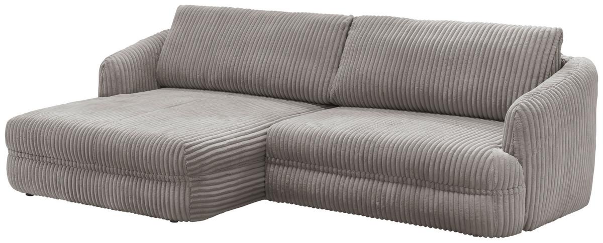 Ecksofa Lush, Taupe Schenkel: 161x284 cm - Taupe/Silberfarben, Design, Textil (161/284cm) - Livetastic
