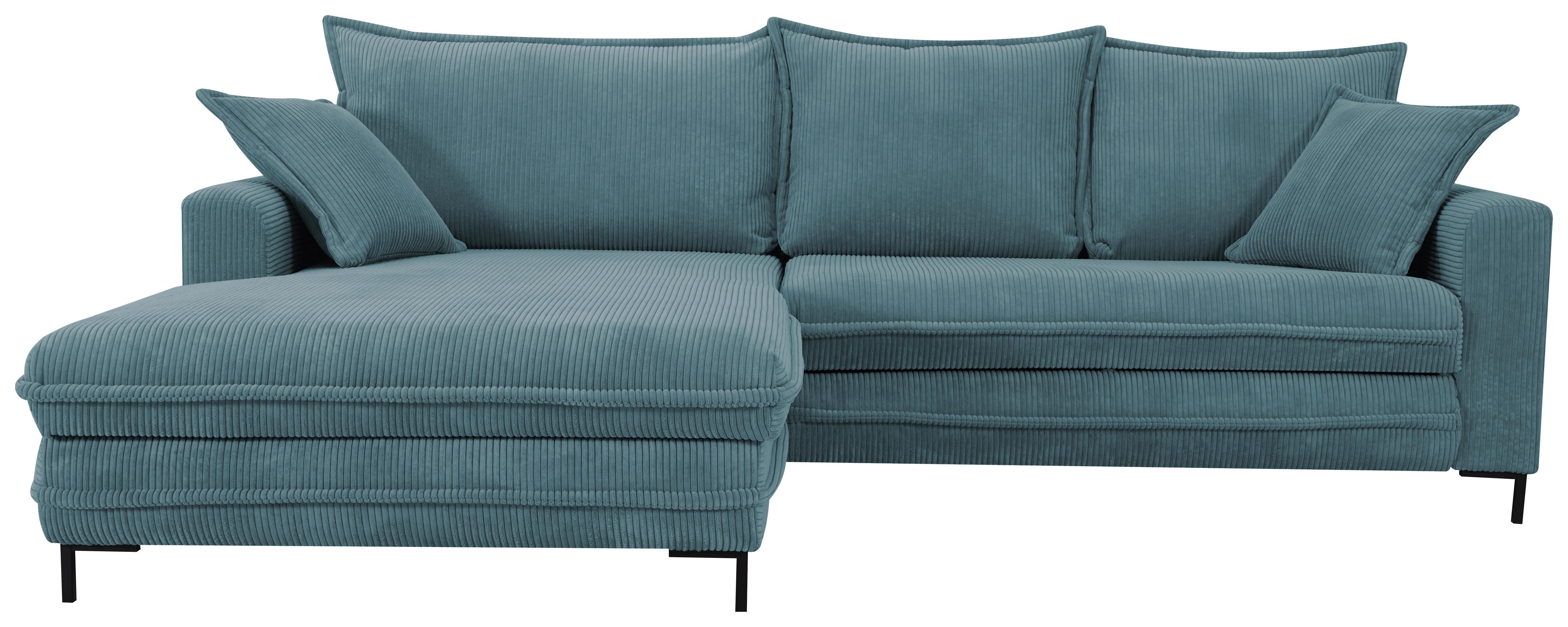 Ecksofa Armilla Blau S: 174x272 cm - Blau/Schwarz, Design, Textil (174/272cm) - MID.YOU