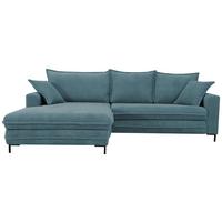 Ecksofa Armilla Blau S: 174x272 cm - Blau/Schwarz, Design, Textil (174/272cm) - MID.YOU