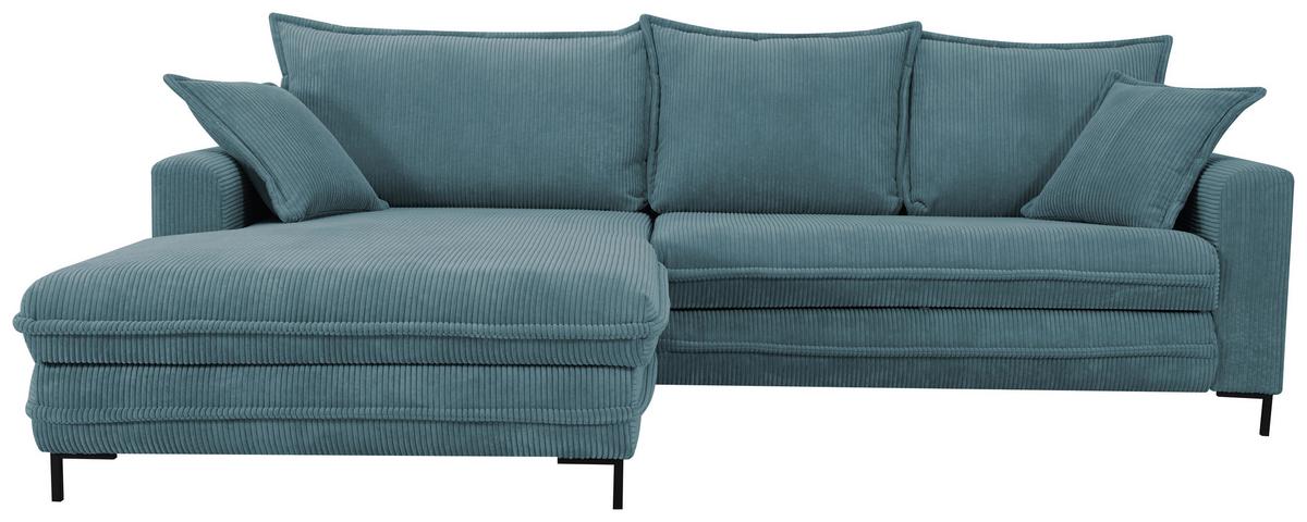 Ecksofa Armilla Blau S: 174x272 cm - Blau/Schwarz, Design, Textil (174/272cm) - MID.YOU