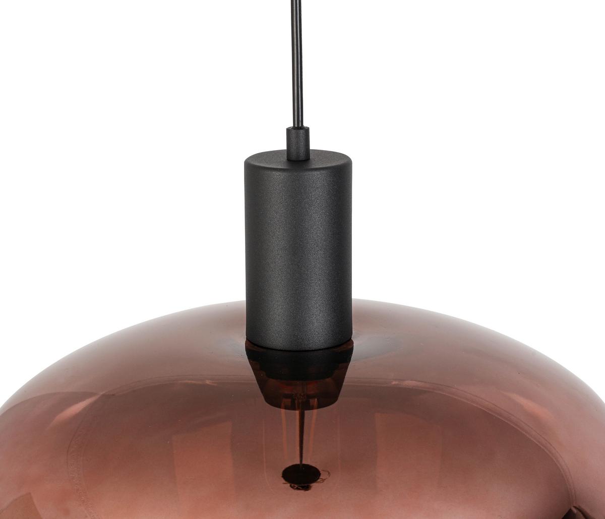 Hängeleuchte Nele - Schwarz/Kupferfarben, MODERN, Glas/Kunststoff (40/120cm) - James Wood