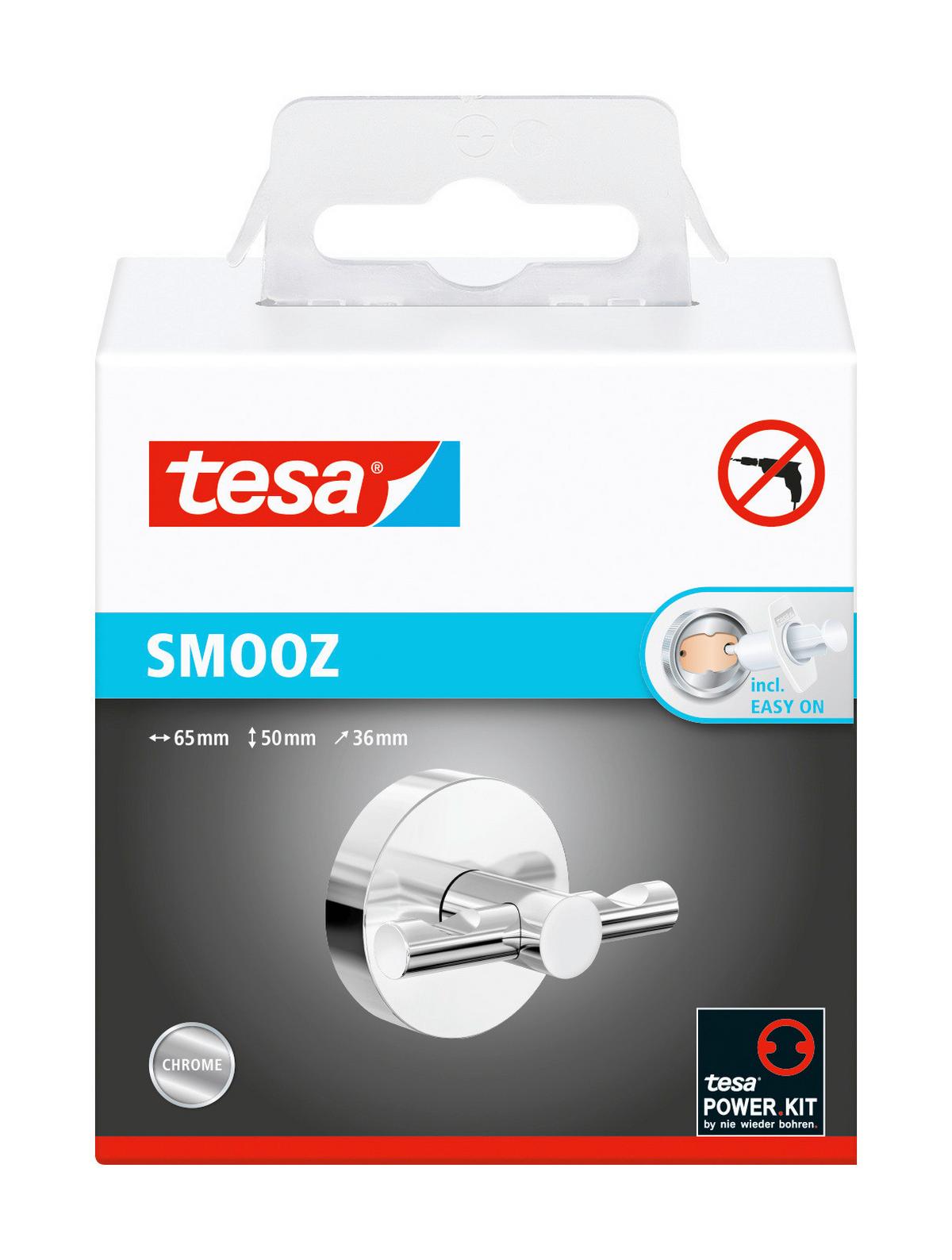 Handtuchhaken Smooz Chromfarben B: 6,25 cm - Chromfarben, Trend, Metall (6,25/5/5cm) - Tesa