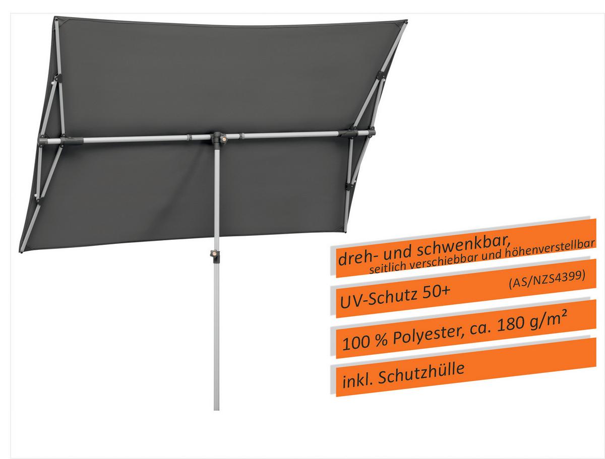 Ampelschirm Novara BxHxT: 190x188x140 cm Anthrazit - Anthrazit, Basics, Textil/Metall (190/188/140cm) - Schneider