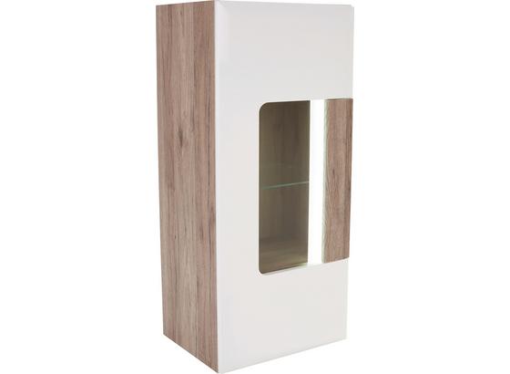 Falivitrin Toronto - tölgy színű/fehér, modern, üveg/faanyagok (44,9/114,5/35,2cm) - OMBRA Falivitrin Toronto - tölgy színű/fehér, modern, üveg/faanyagok (44,9/114,5/35,2cm) - OMBRA