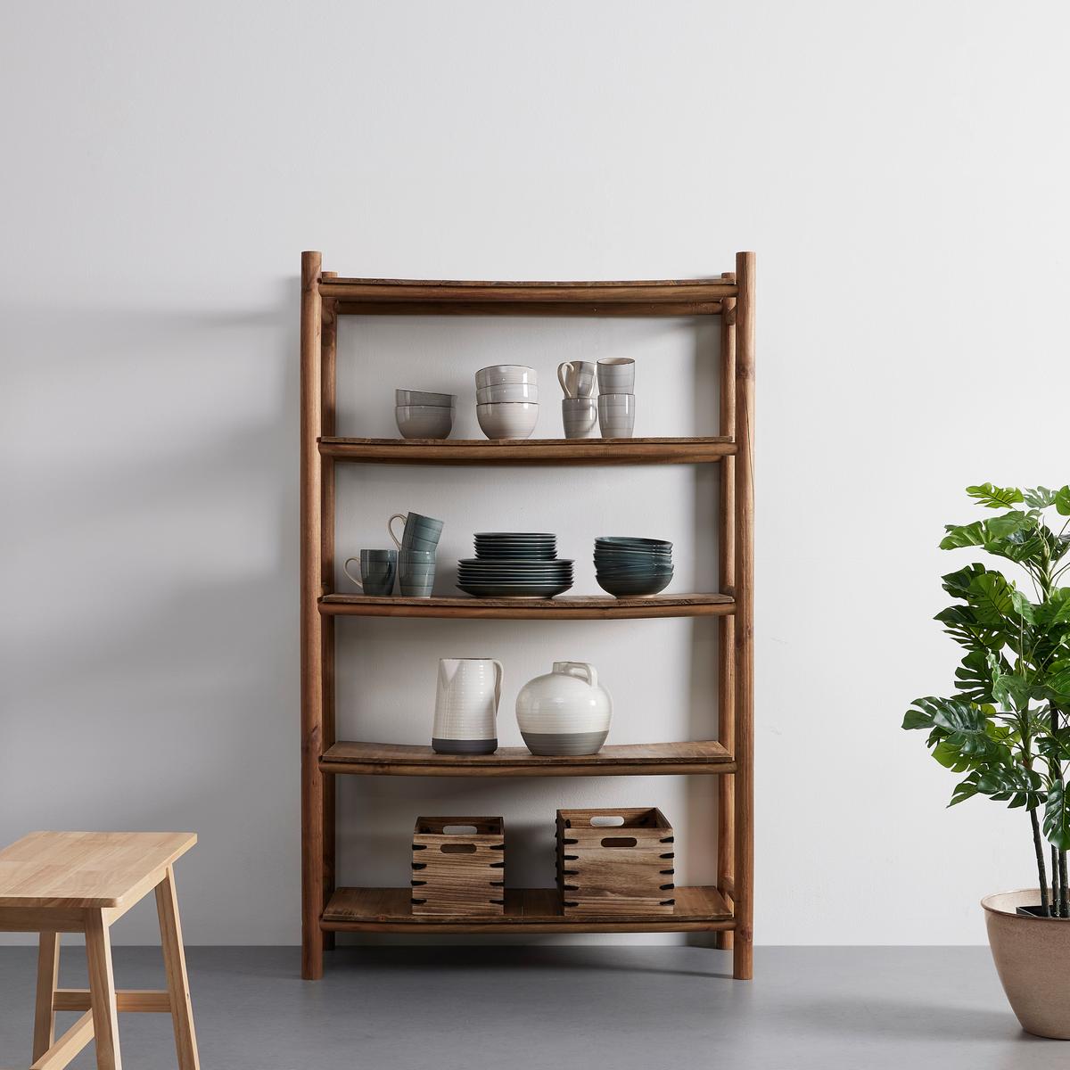 Regál masiv JASMIN - přírodní barvy, Moderní, dřevo (100/160/38cm) - Livetastic