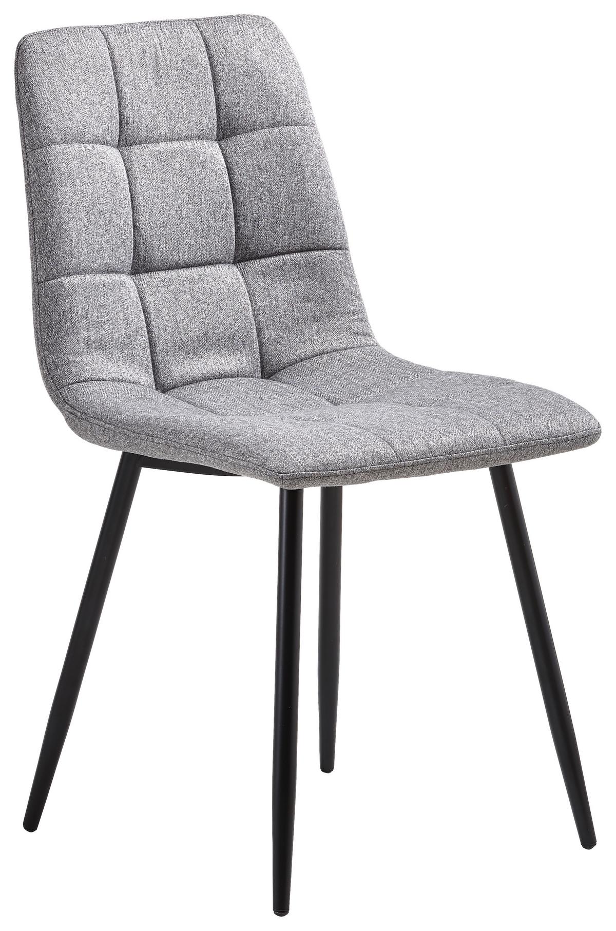Polsterstuhl-Set 4er Empoli Grau - Schwarz/Grau, LIFESTYLE, Textil/Metall (44,5/86/54,5cm) - Livetastic