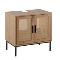 Waschbeckenunterschrank Eichefarben Dekor B: 60 cm - Eichefarben/Schwarz, Design, Holzwerkstoff (60/60/40cm) - MID.YOU