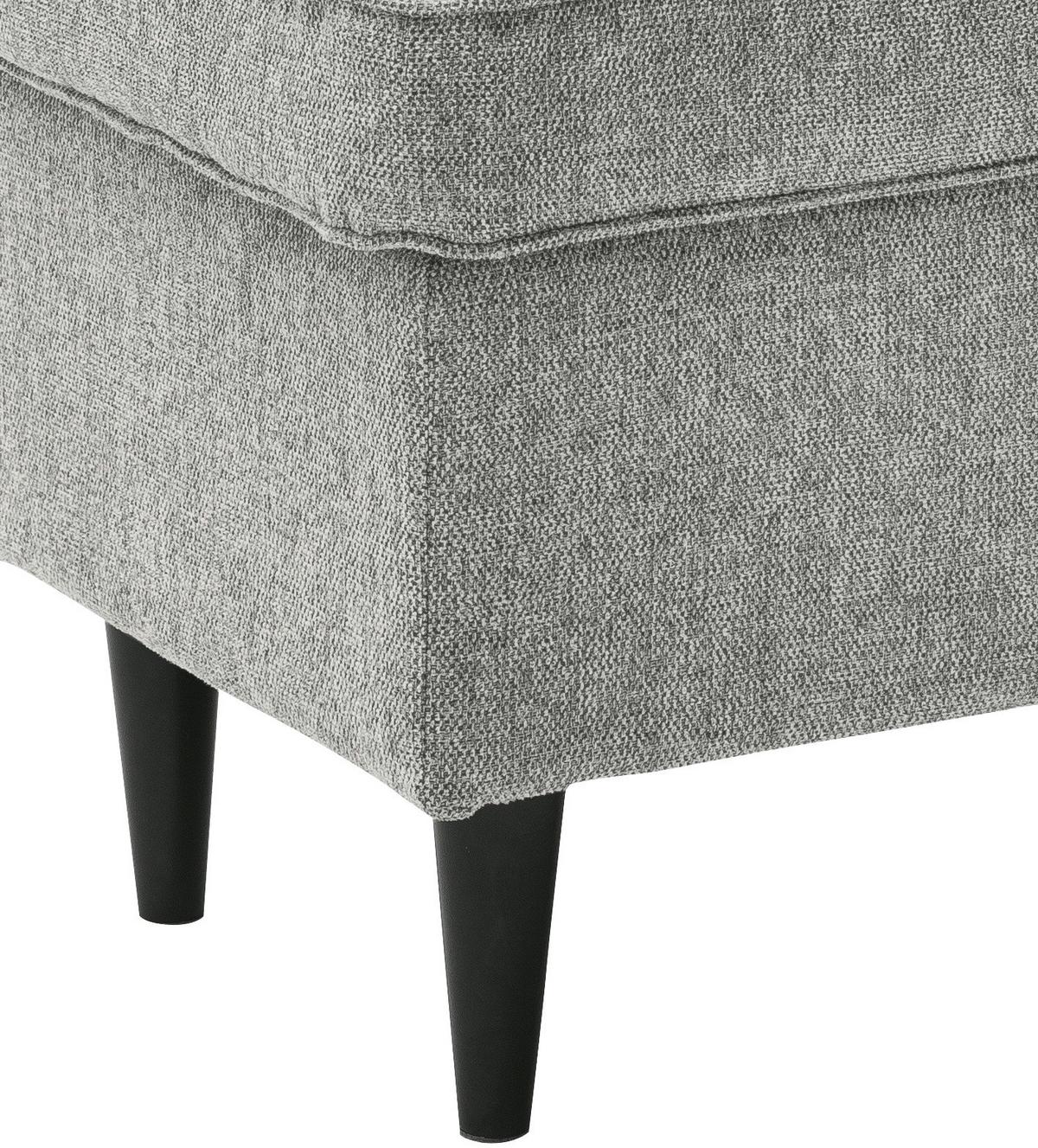 Hocker Oskar - Silberfarben/Schwarz, Basics, Holzwerkstoff/Textil (63/43/42cm) - MID.YOU