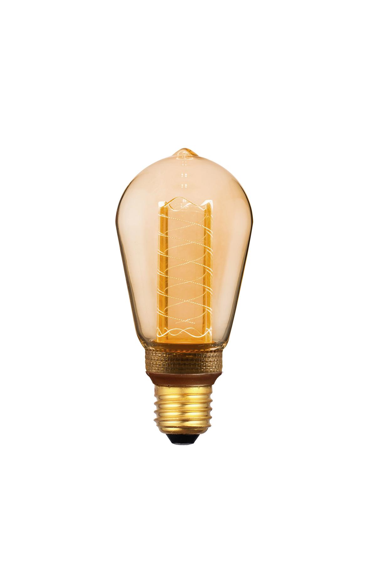 LED žárovka Arcli, E27, 4 Watt - jantarové barvy, Romantický / Rustikální, sklo (6,4/14cm) - Mömax