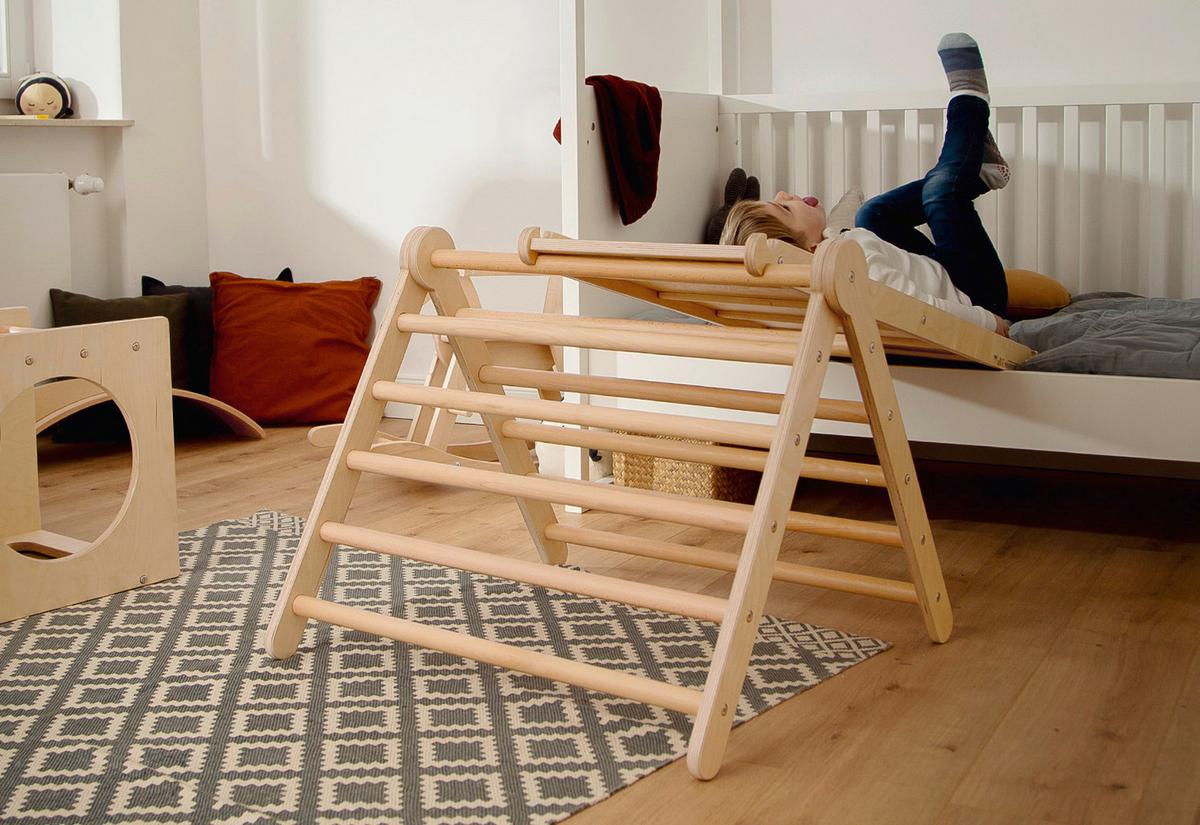 Motorikspiel Kletterset Kari - Birkefarben/Buchefarben, Basics, Holz (115/75/62cm) - Pinolino