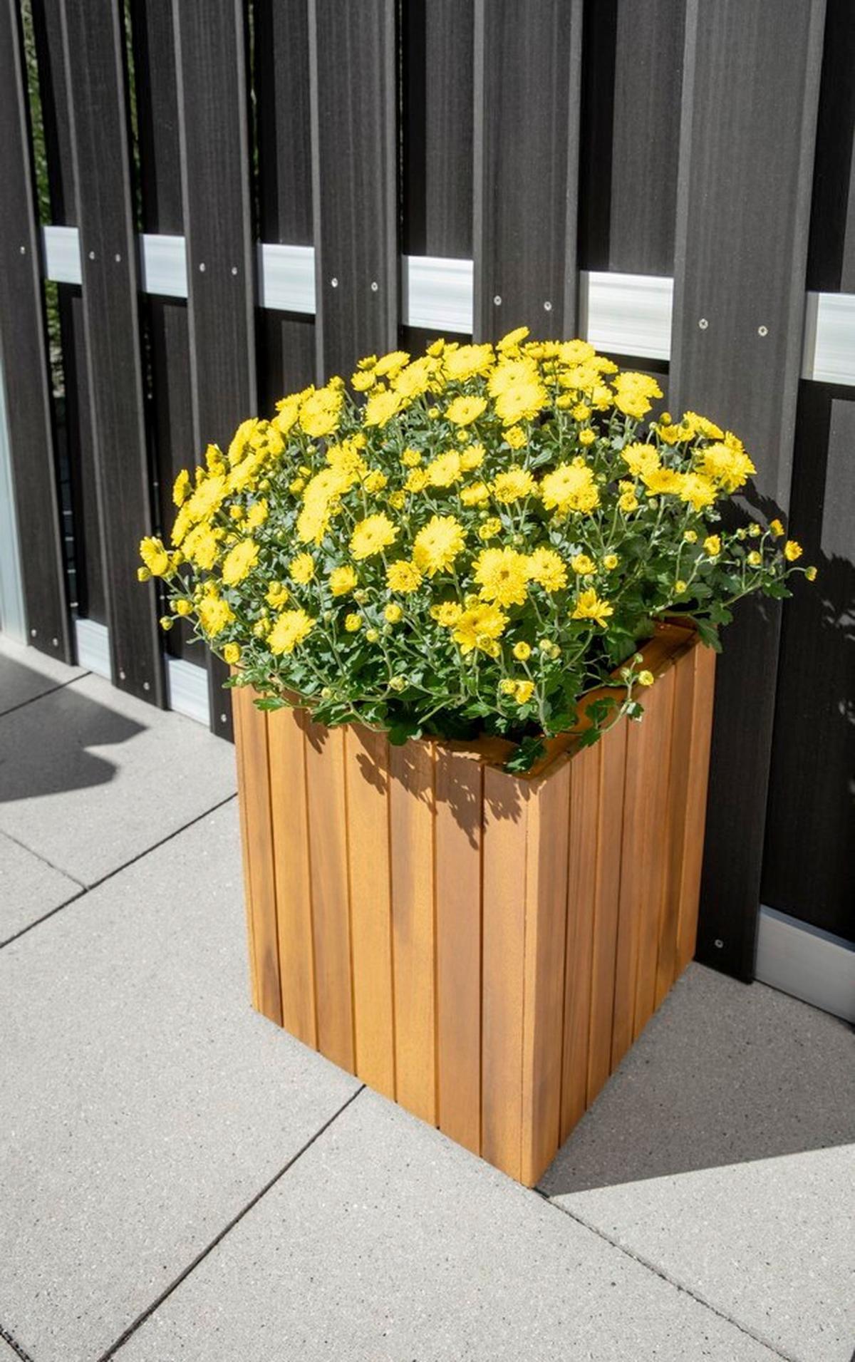 Blumenkasten H: 35 cm, Braun - Mokka, Basics, Holz (30/30/35cm) - Prestige Home