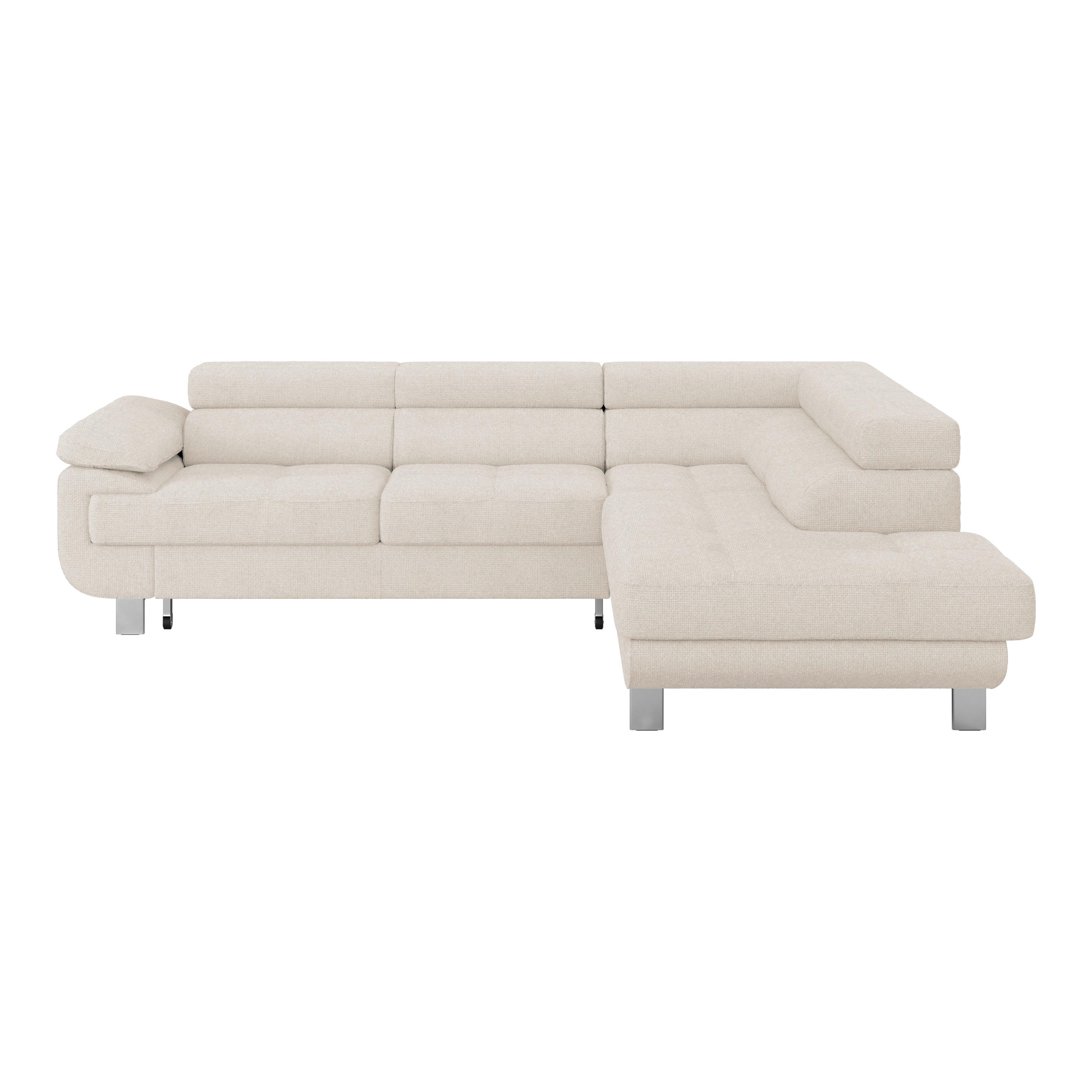 Ecksofa mit Schlaffunktion & Bettkasten Perlmutt 270x230 cm