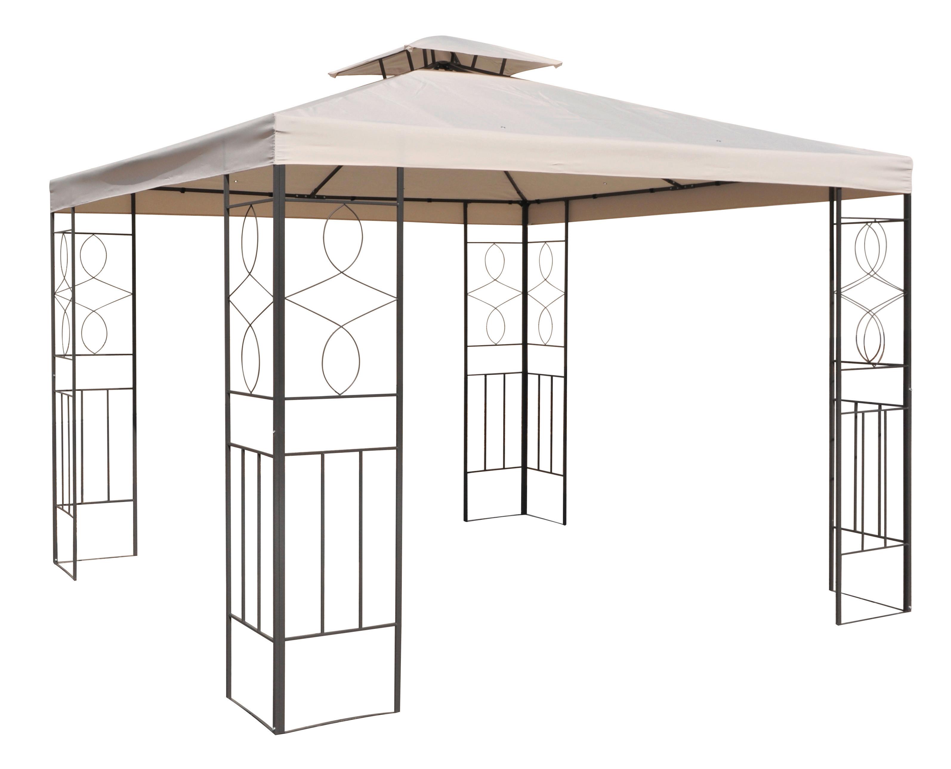 Pavillon Beige ca. 3x3x2,6 M - Beige, Basics, Textil/Metall (298/260/298cm)