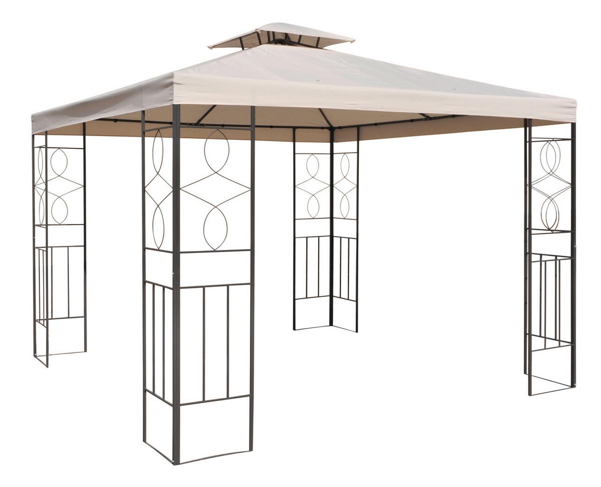 Pavillon Beige ca. 3x3x2,6 M - Beige, Basics, Textil/Metall (298/260/298cm)