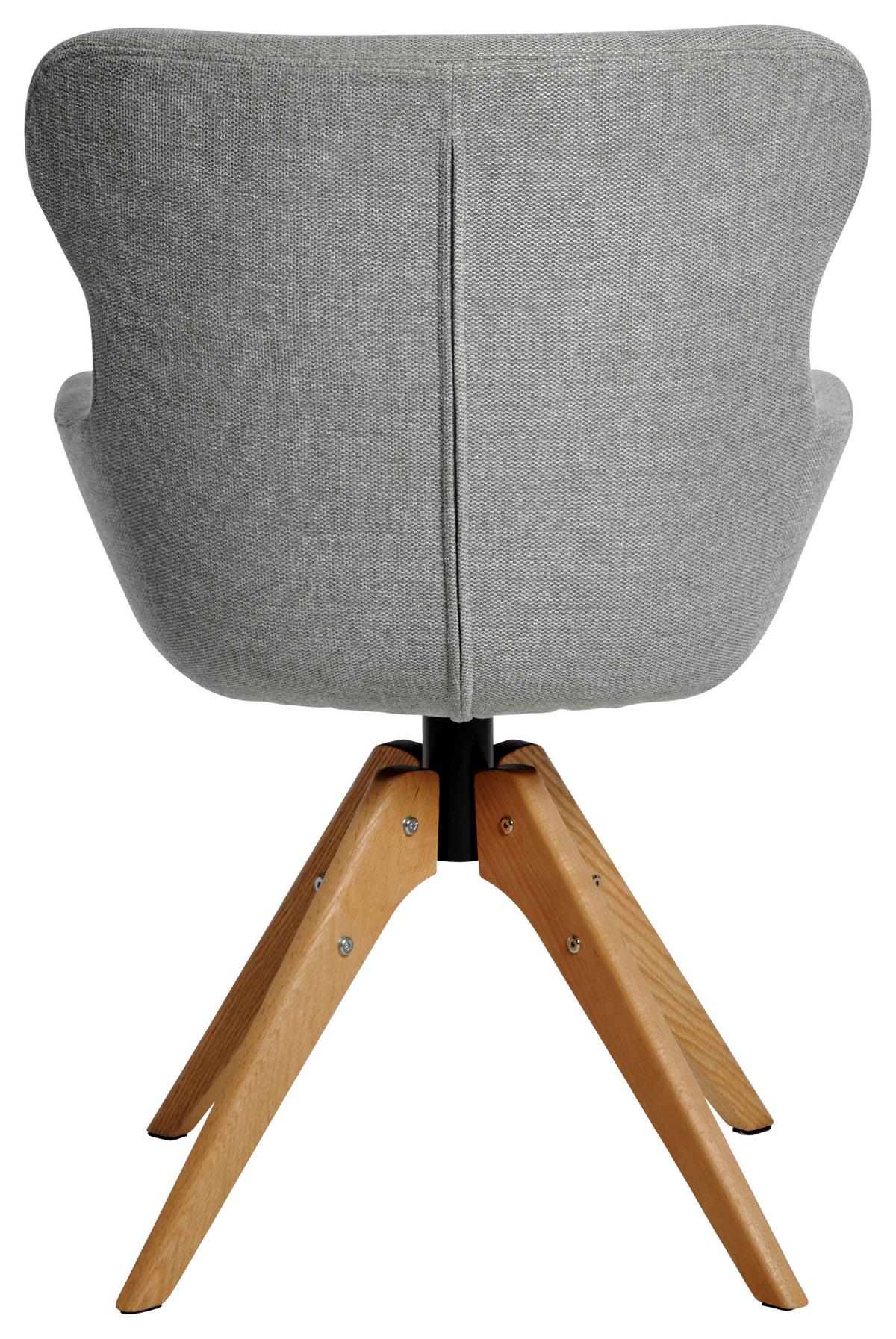 Stuhl Club Hellgrau/eichefarben B: 57 Cm - Eichefarben/Hellgrau, MODERN, Holz/Kunststoff (57/62/91cm) - Livetastic