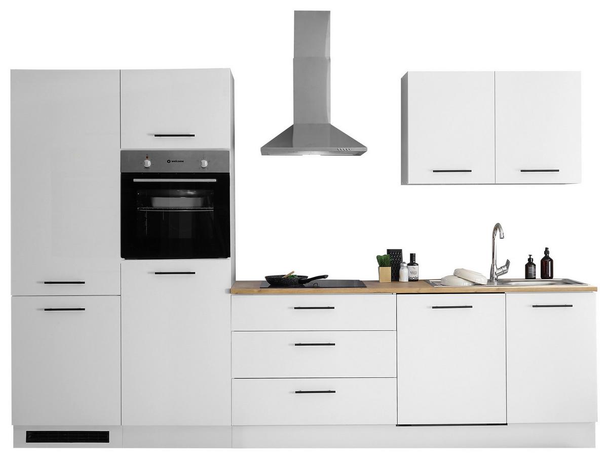 Küchenblock Tirol Weiß B: 310 cm - Eichefarben/Weiß, Basics, Holzwerkstoff (310cm) - MID.YOU