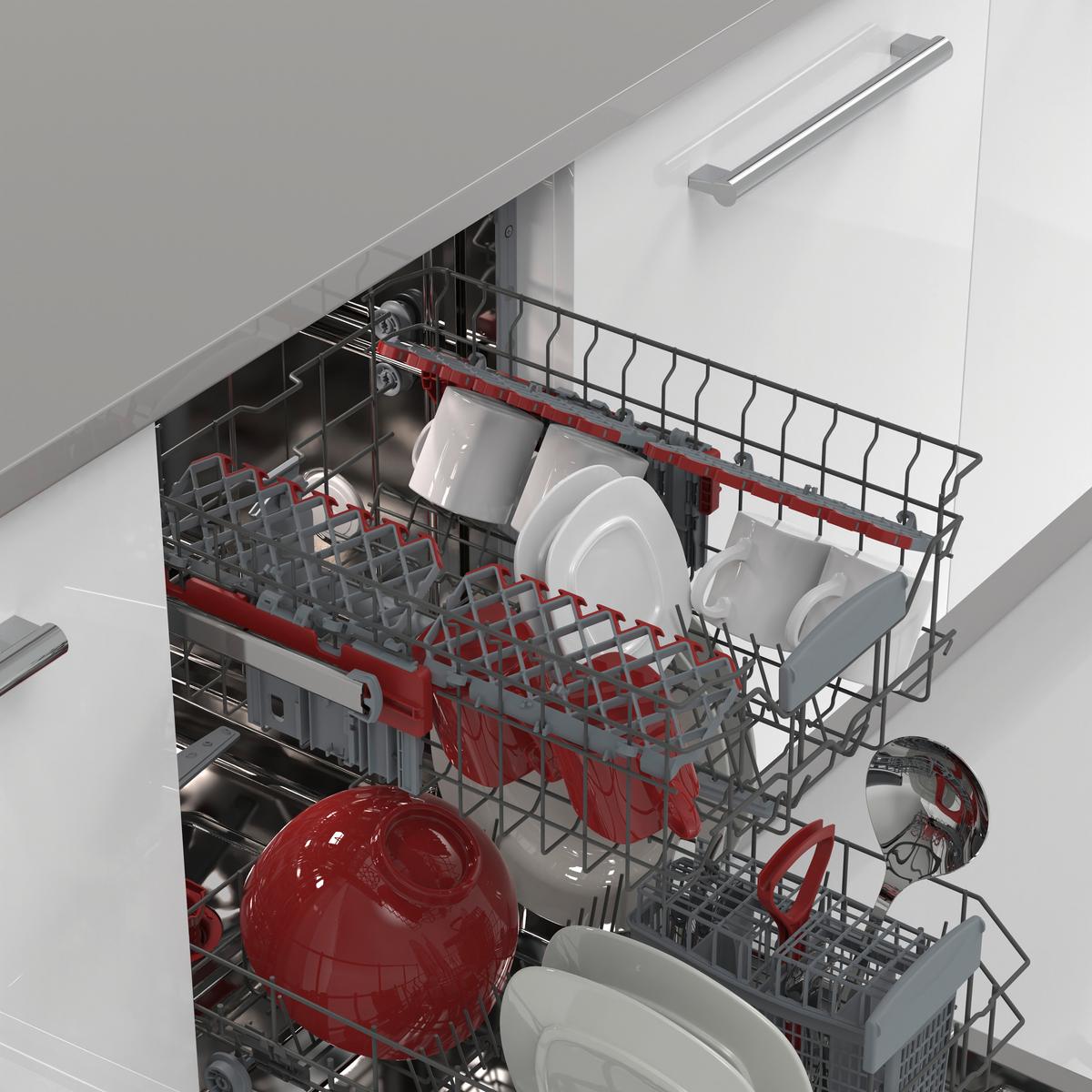 Einbau-geschirrspüler Qw-hs12s 47es-De B:44,8 Teilintegriert - Edelstahlfarben, Basics (44,8/82/57cm) - Sharp