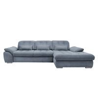 Ecksofa mit Bettkasten Rigatti Hellblau S: 314x184 cm - Chromfarben/Anthrazit, MODERN, Textil (314/184cm) - Livetastic