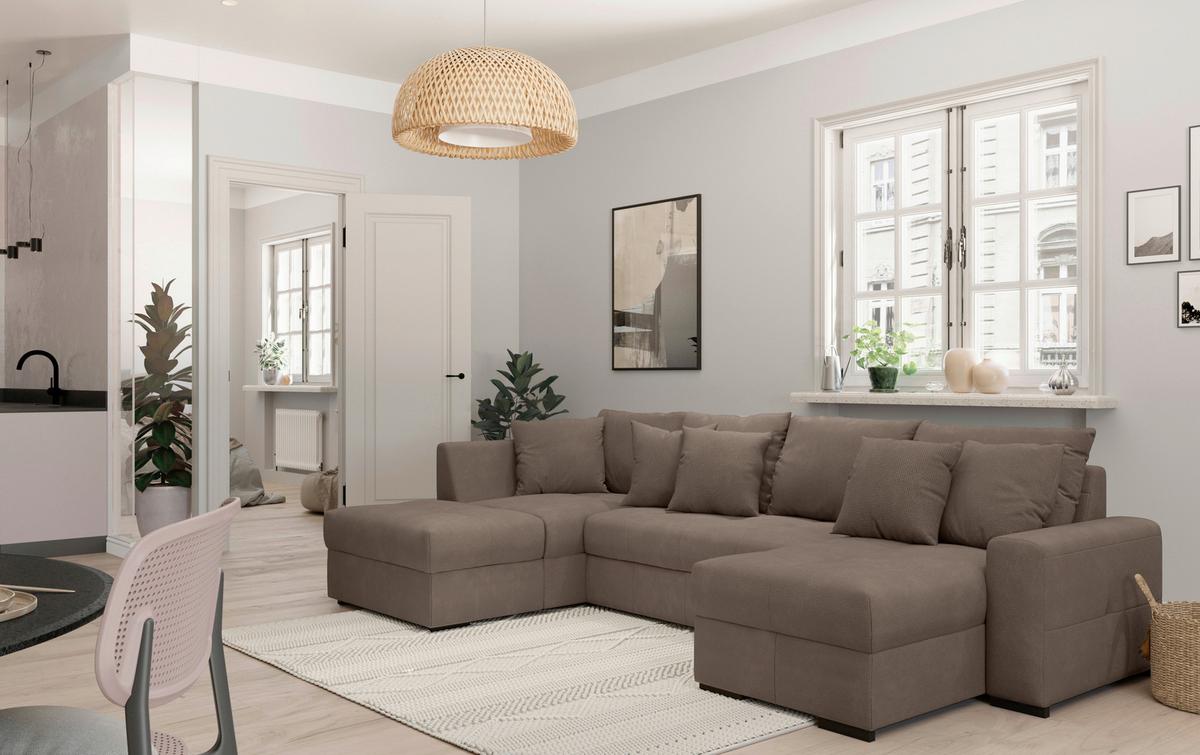 Sarokgarnitúra Bill Mm201 - szürke, Konventionell, textil (156/310/173cm)