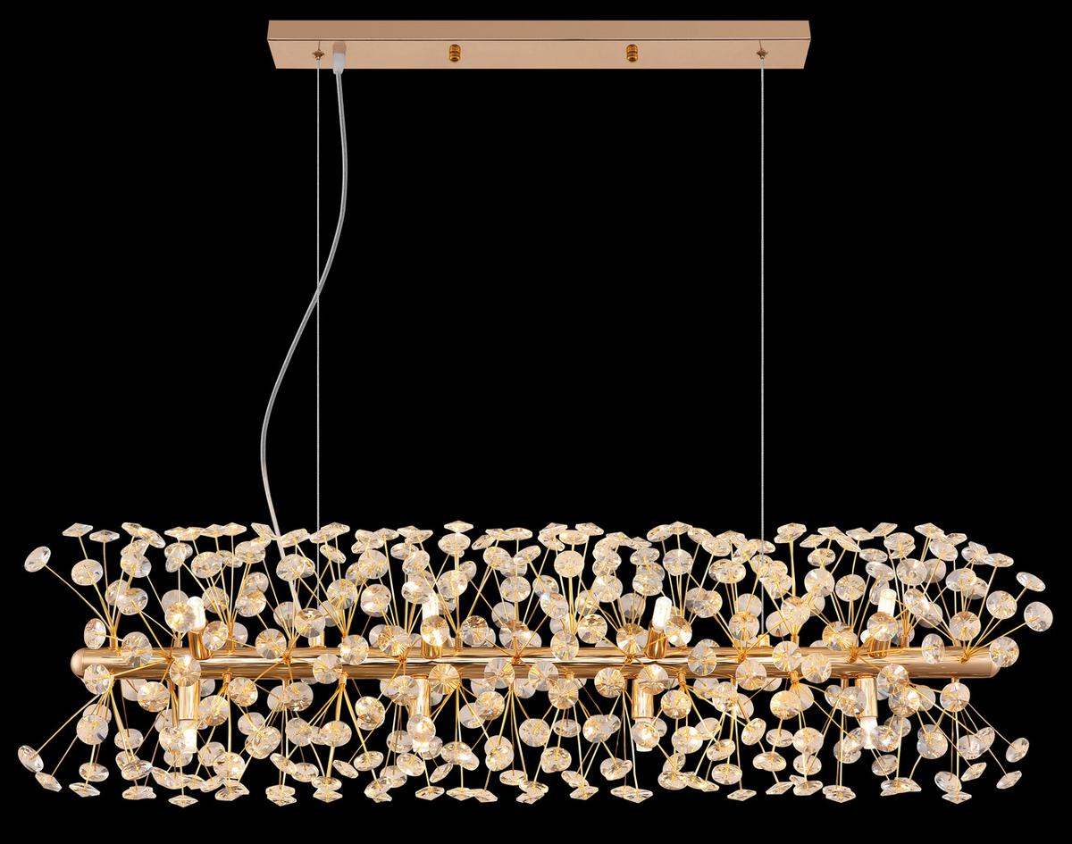 Kristály Függőlámpa 64135h4   Katrina - aranyszínű/áttetsző, Lifestyle, műanyag/üveg (90/30/150cm) - Globo