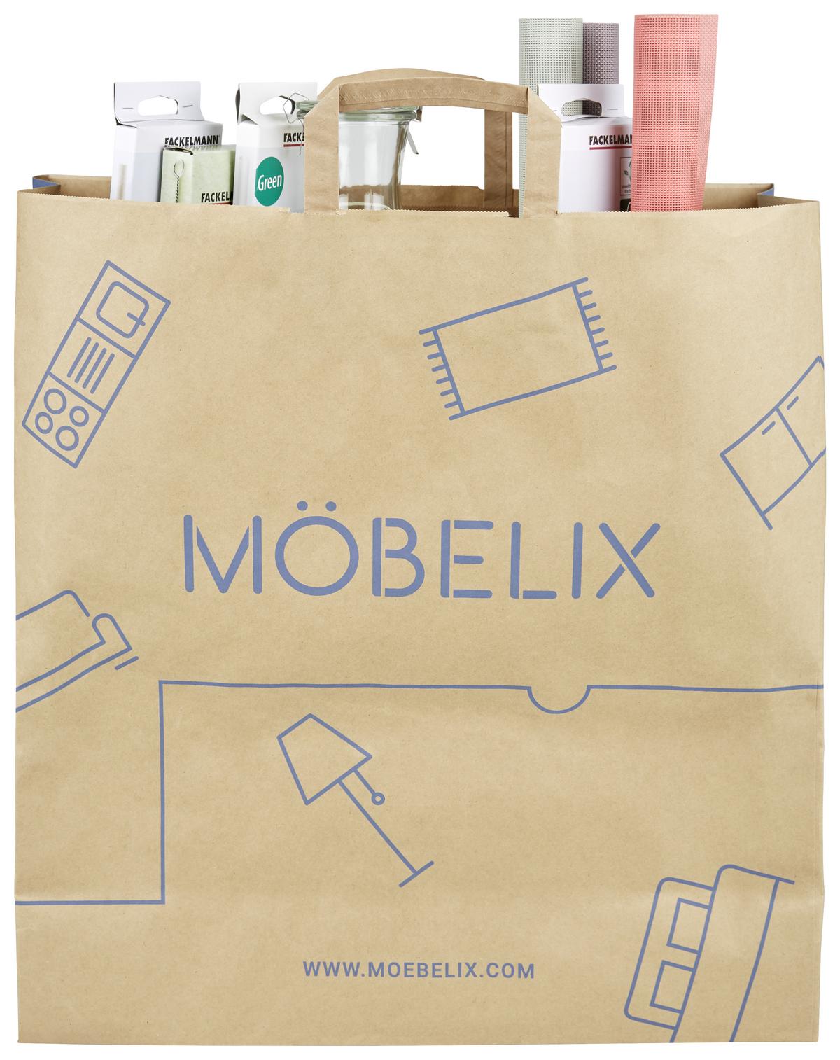NÁKUPNÍ TAŠKA Möbelix - hnědá, Basics, papír (45/48/18cm)