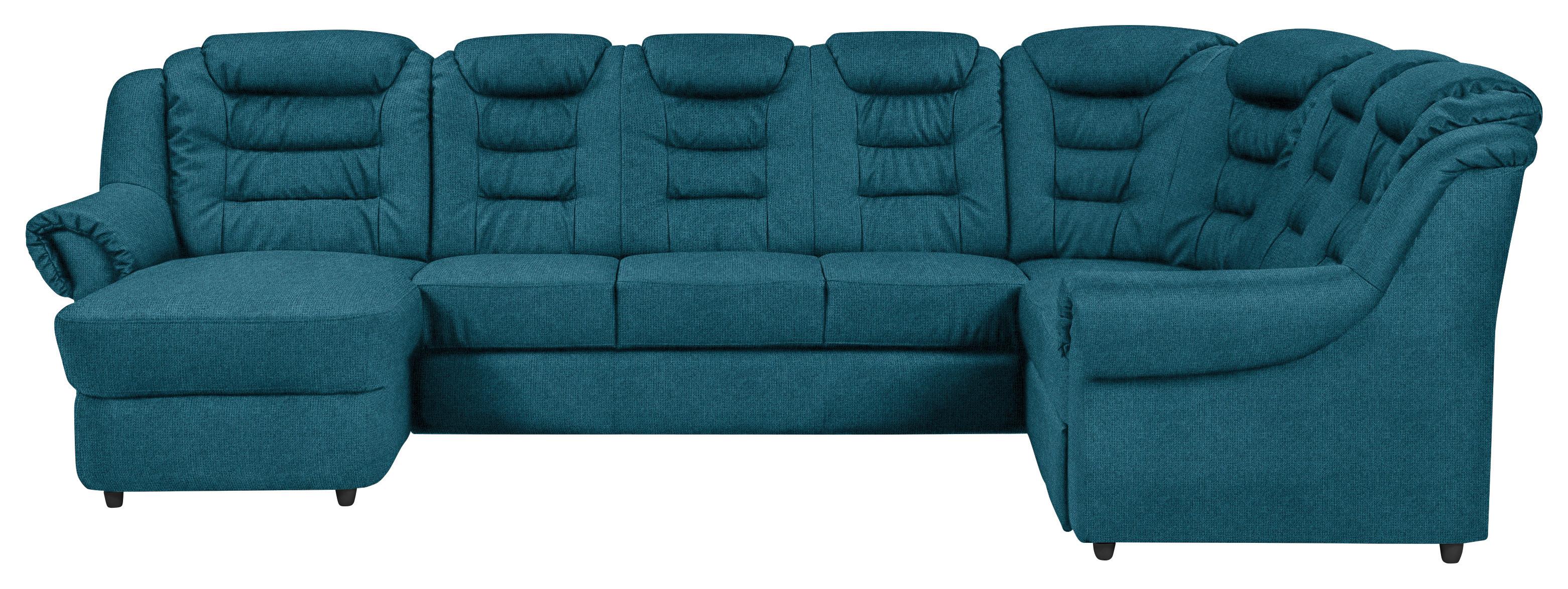 Wohnlandschaft Boston Blau Chenille - Blau/Schwarz, KONVENTIONELL, Textil (165/333/216cm) - Livetastic