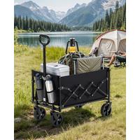Bollerwagen Schwarz B: 67 cm - Schwarz, Basics, Textil/Metall (67/42/90,5cm)