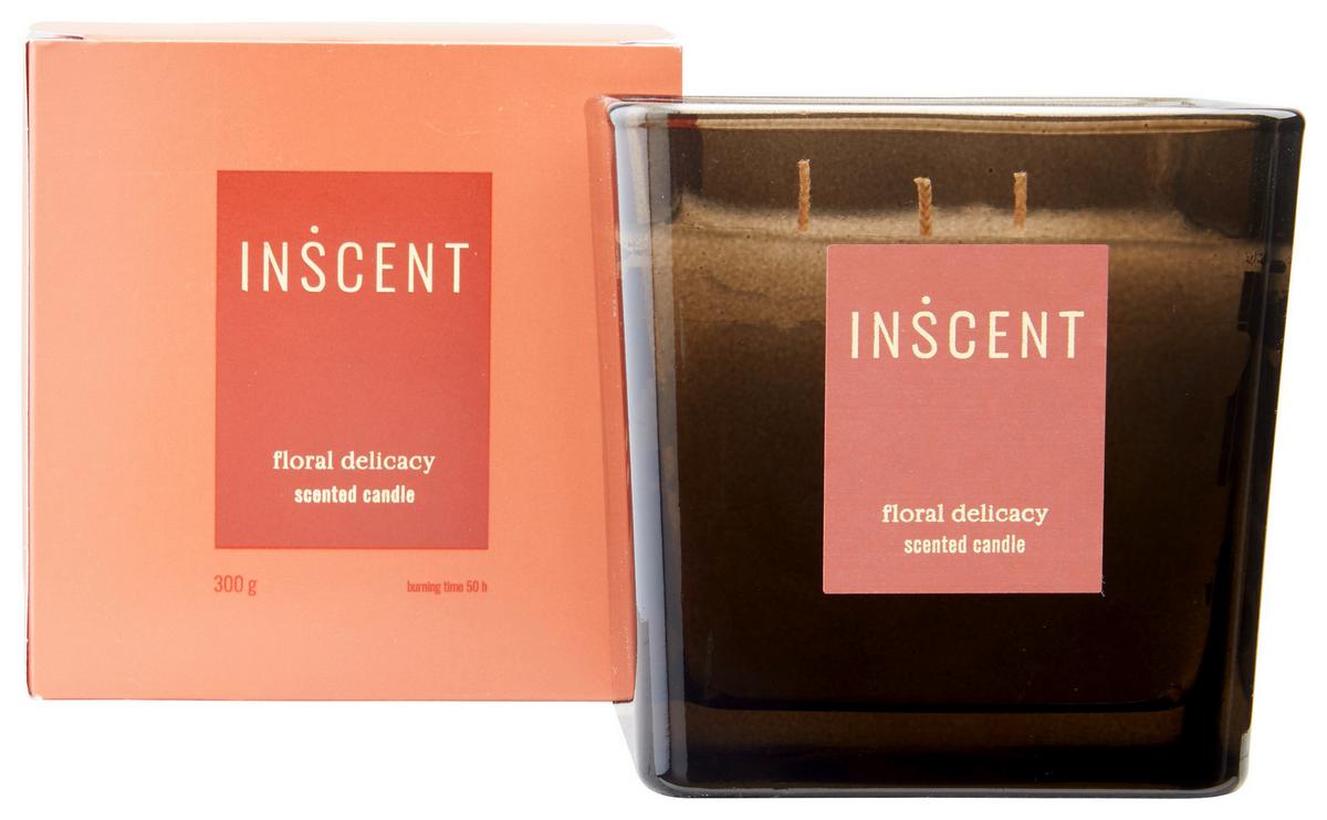 VONNÁ SVIEČKA FLORAL DELICACY - číra/biela, Design, sklo (10/10/10cm) - Inscent