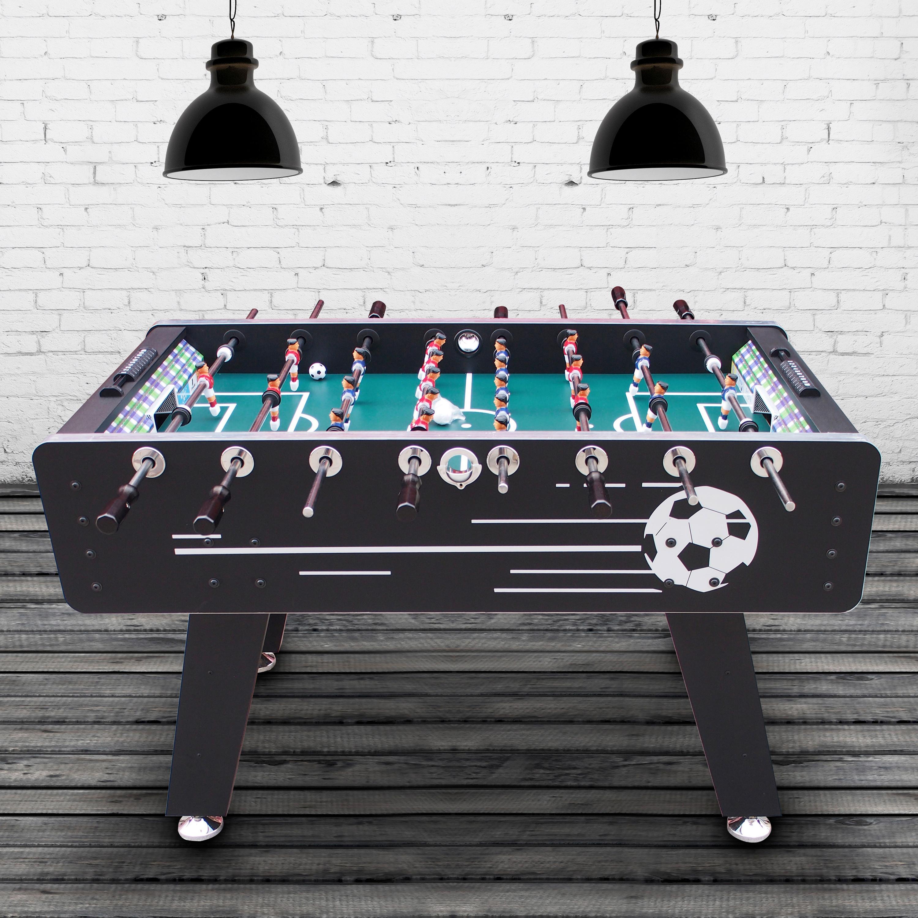 Tischfußball Arena Holz Schwarz + 4 Bälle, Torzähler - Schwarz, Basics, Holz (75/88/141cm) - Ambia Garden
