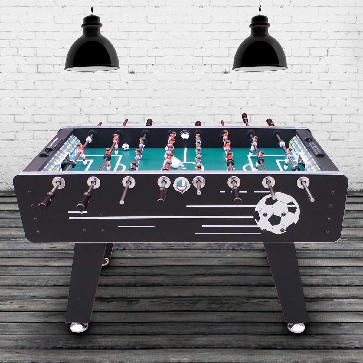 Tischfußball Arena Holz Schwarz + 4 Bälle, Torzähler - Schwarz, Basics, Holz (75/88/141cm) - Ambia Garden