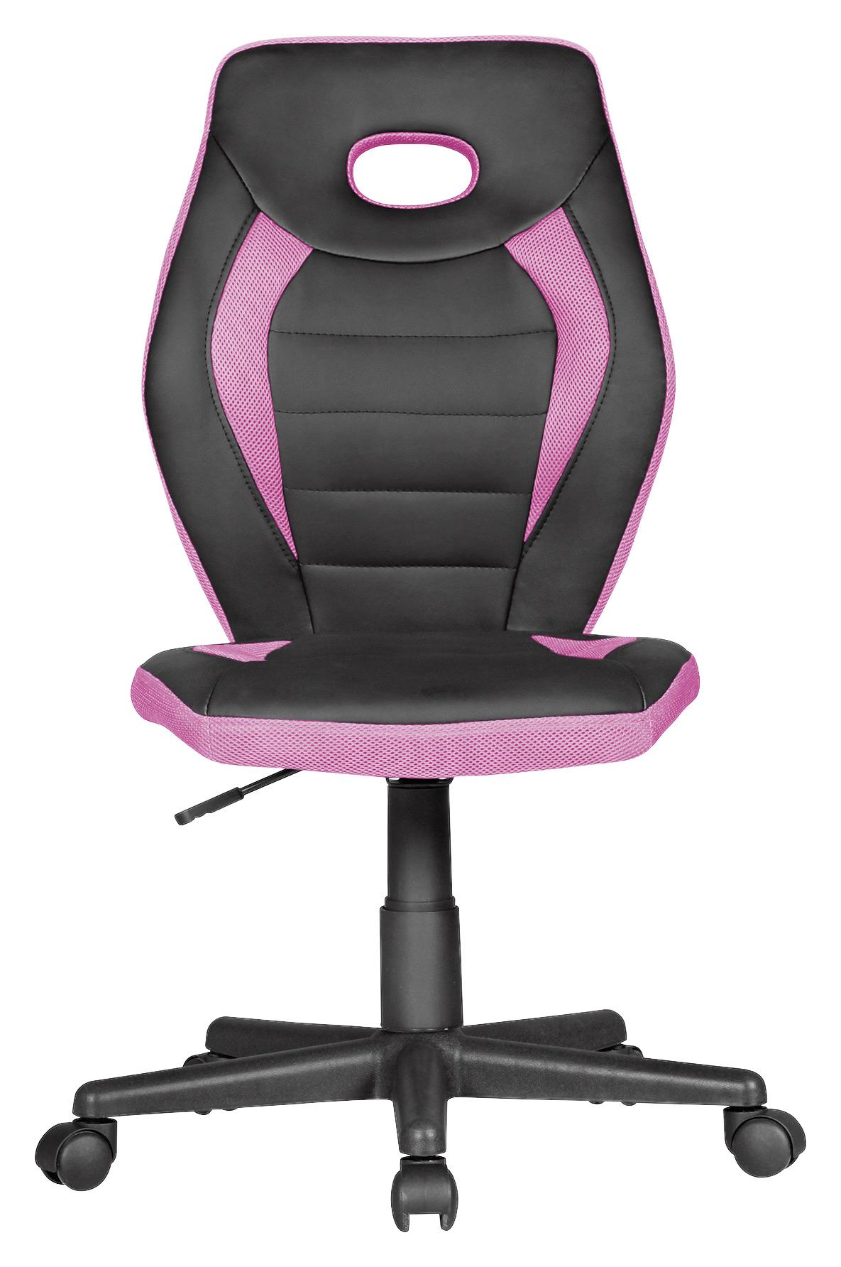 Otočná stolička pre dieťa Luan čierna/ružová - čierna/pink, Modern, textil/plast (63/91/63cm) - MID.YOU
