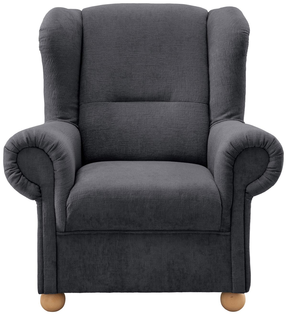 Ohrensessel Torello Anthrazit B: 92cm - Wildeiche/Anthrazit, KONVENTIONELL, Textil (92/102/89cm) - Livetastic