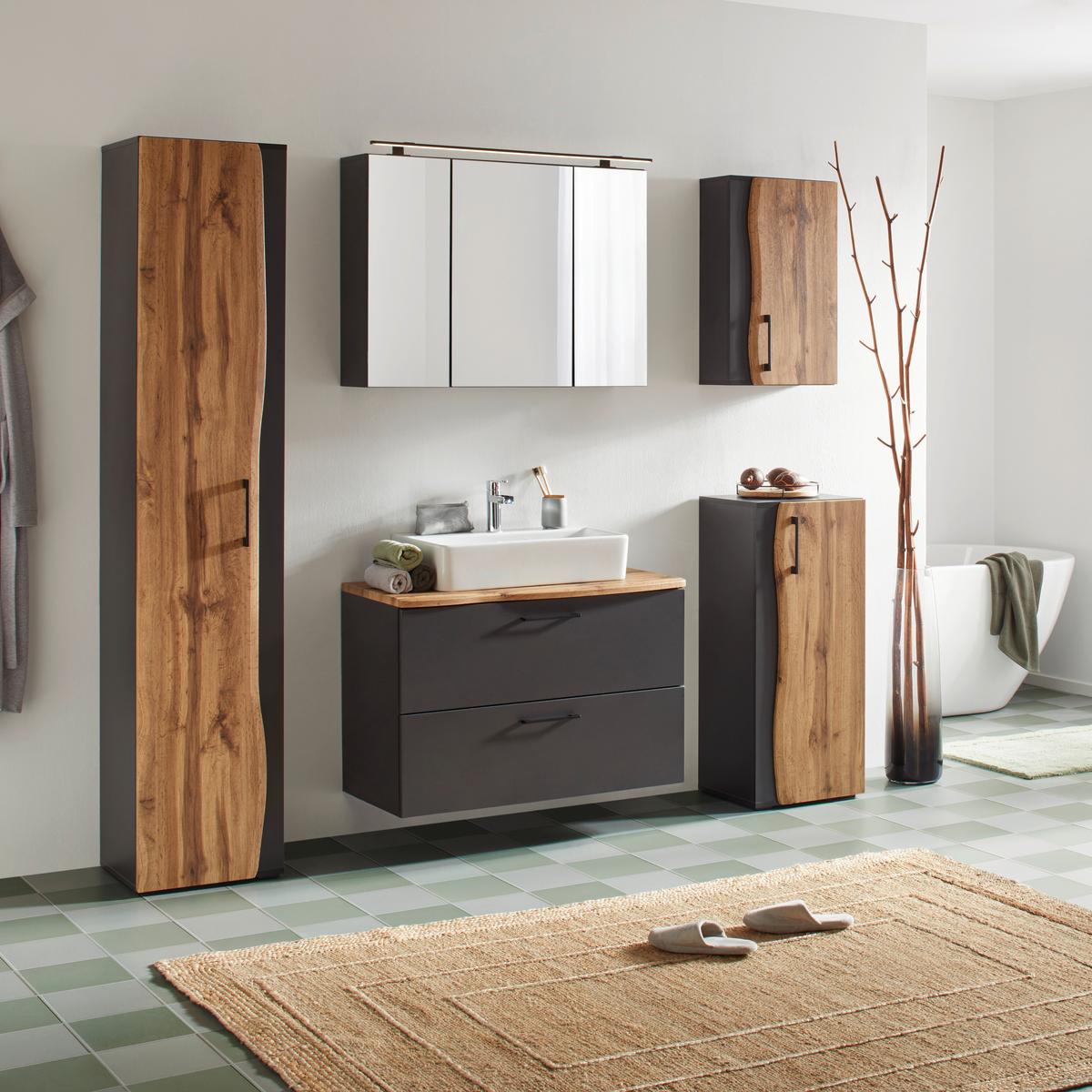 Skříňka pod umyvadlo Timber TIMBER -EXKLUSIV- - Moderní, kov/kompozitní dřevo (90/61/45cm) - Premium Living