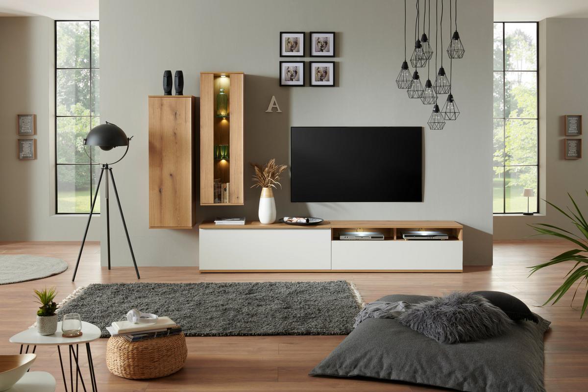 Wohnkombination 4 -Teilig. Power Alpinweiß - MODERN, Holzwerkstoff (297,2/219,2/40cm)