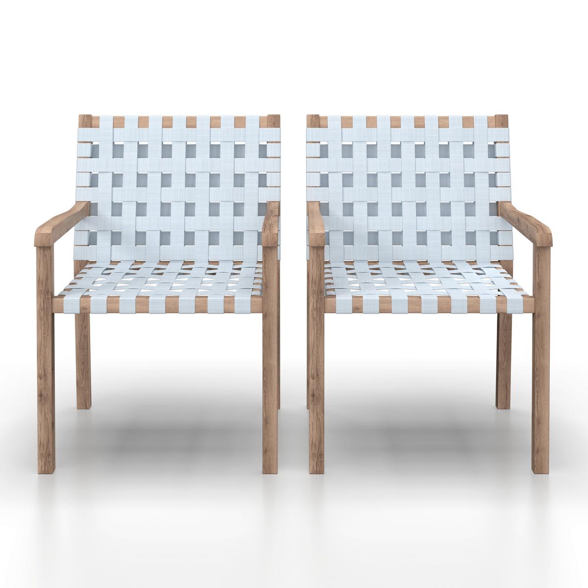 SADA ZAHRADNÍCH KŘESEL LAURIA - krémová/barvy akácie, Moderní, dřevo/textil (58,5/84/60cm) - Bessagi Garden