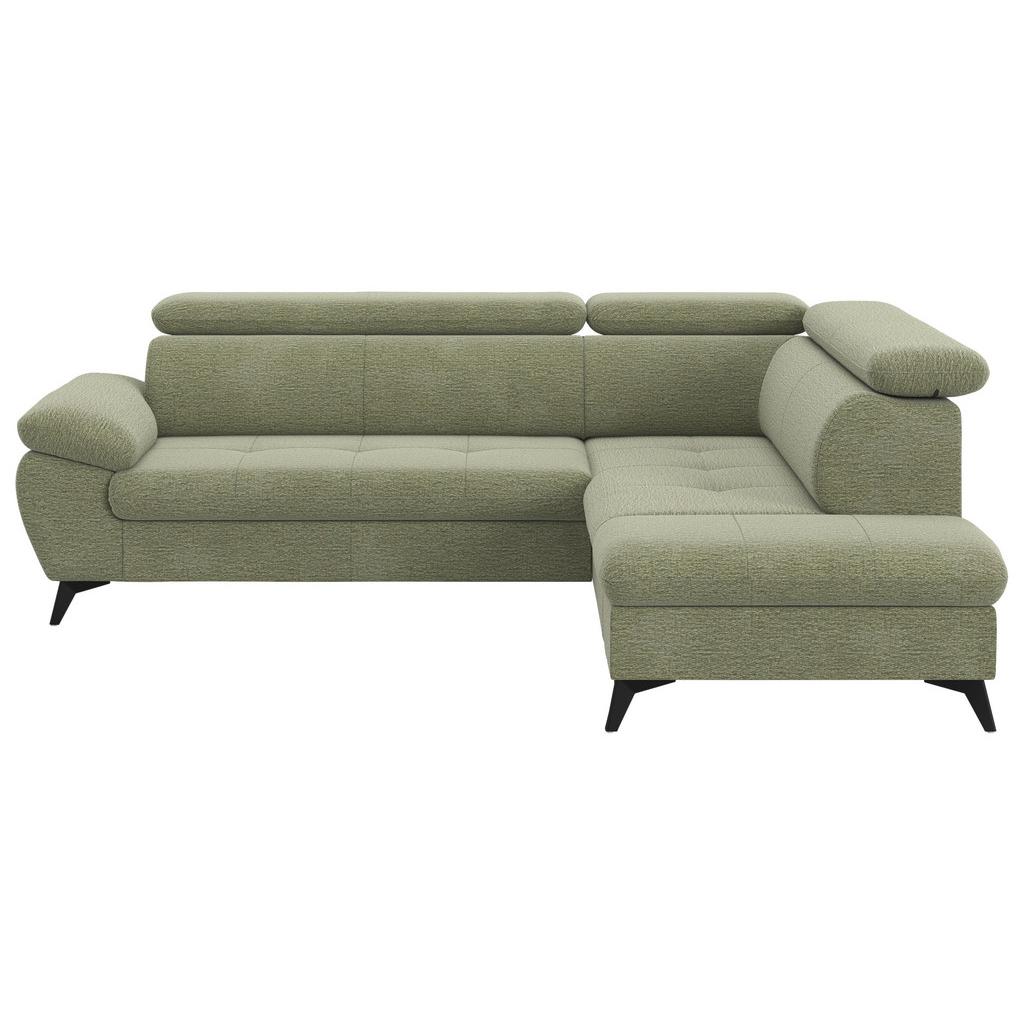Ecksofa mit Bettfunktion Hudson, Chenille Olivgrün