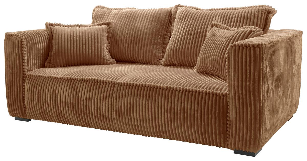 Sofa Modena Inkl. Kissen Rostfarben, B: 223 Cm - Rostfarben/Schwarz, Design, Textil (223/95/121cm) - MID.YOU