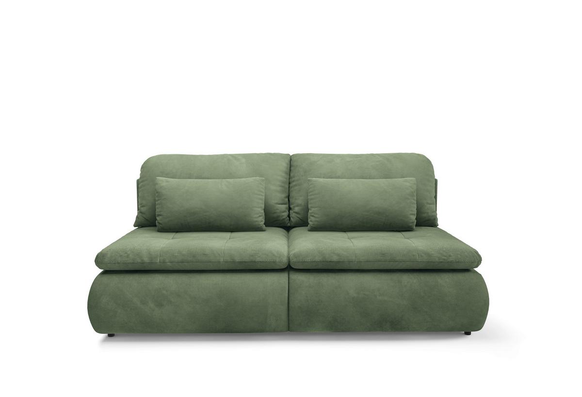 Schlafsofa Mystic Grün B: 220cm - Schwarz/Grün, Design, Textil (220/94/114cm) - Livetastic