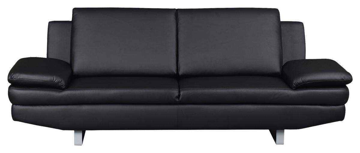 3-Sitzer-Sofa Jovanna, Schwarz B: 218 cm - Schwarz/Grau, Design, Textil (218/78/88cm) - MID.YOU