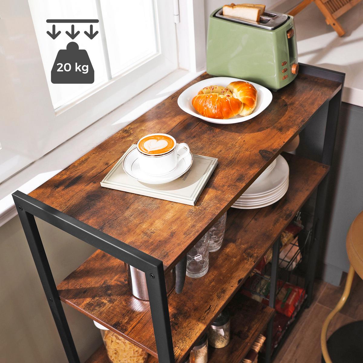 Regal Kks96x - Schwarz/Braun, Trend, Holzwerkstoff/Metall (80/35/95cm) - MID.YOU