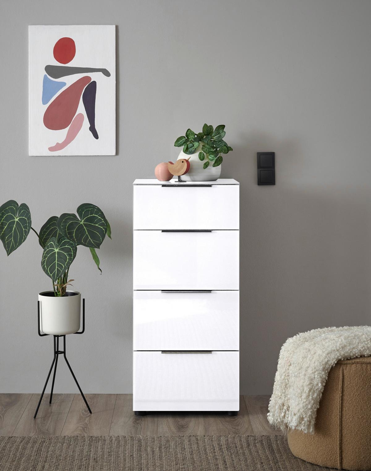 KOMODA SIENA -EXKLUSIV- - čierna/biela, Modern, kov/kompozitné drevo (45/99/40cm) - Mömax