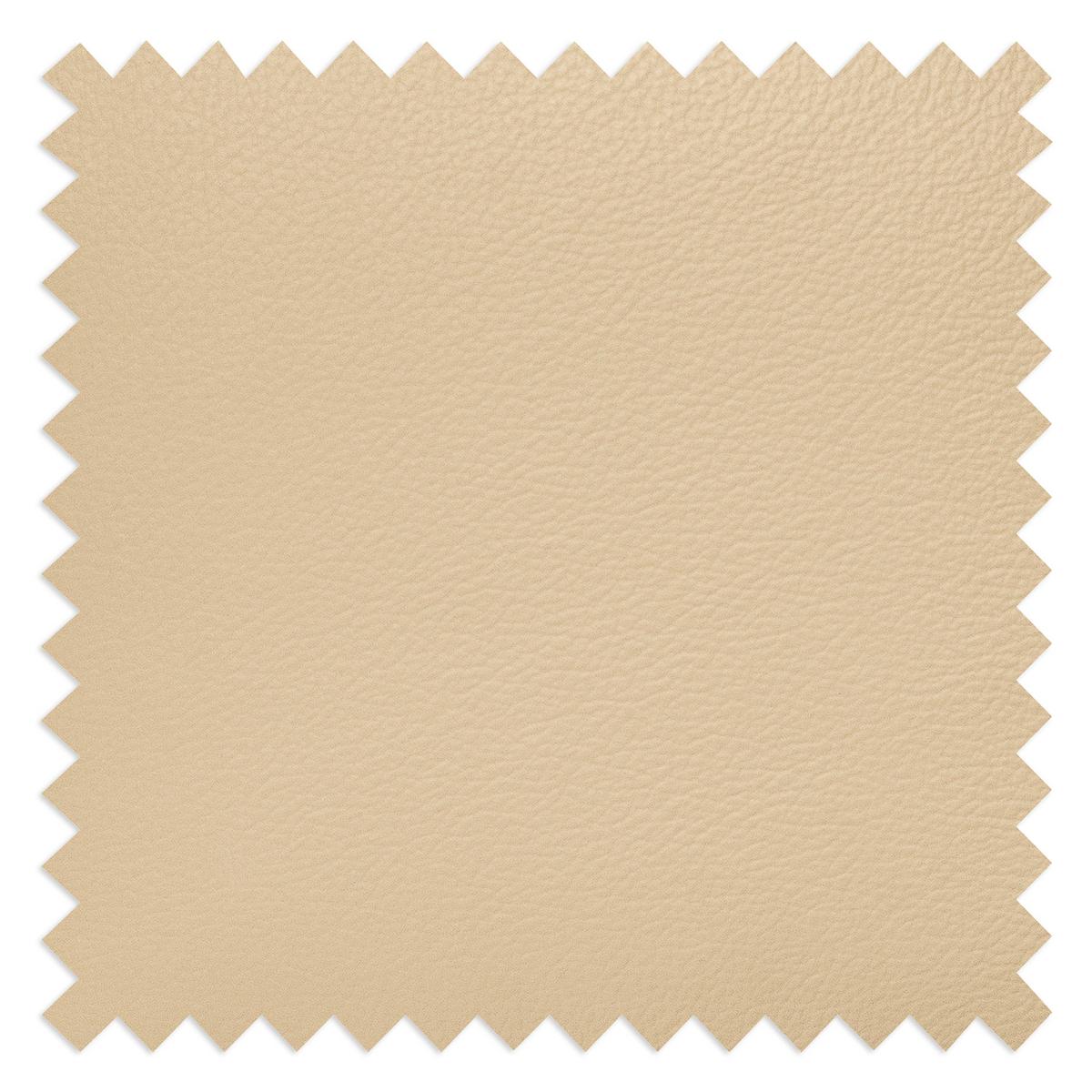 Ecksofa Santos Beige S: 241 cm - Chromfarben/Beige, Design, Leder/Textil (241/168cm) - Livetastic