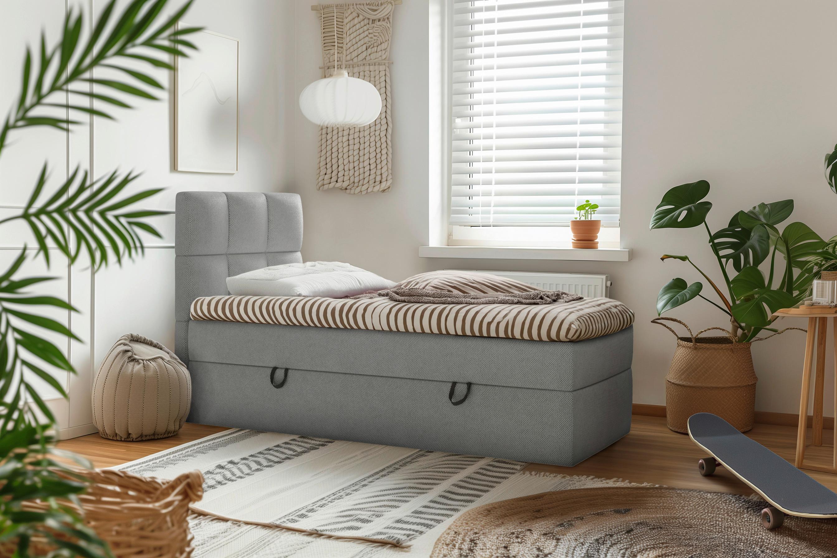 BOXBETT POLLY - Dunkelgrau/Schwarz, MODERN, Holz/Holzwerkstoff (90/200cm) - MID.YOU