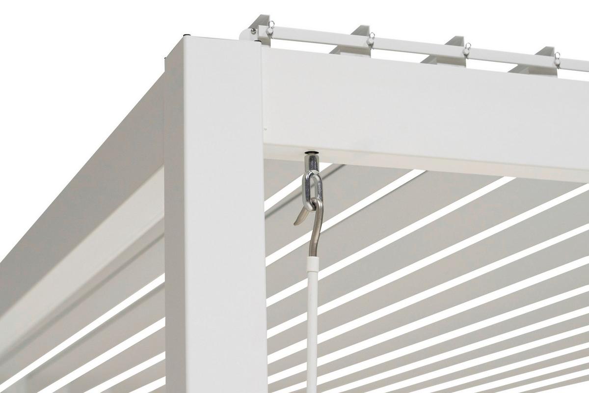 Pergola Deluxe 400x300cm Weiss - Weiß, MODERN, Metall (400/250/300cm) - Gardenson