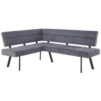 Eckbank Paros Anthrazit, S: 150x190 cm - Anthrazit/Schwarz, KONVENTIONELL, Textil/Metall (150/190cm) - MID.YOU