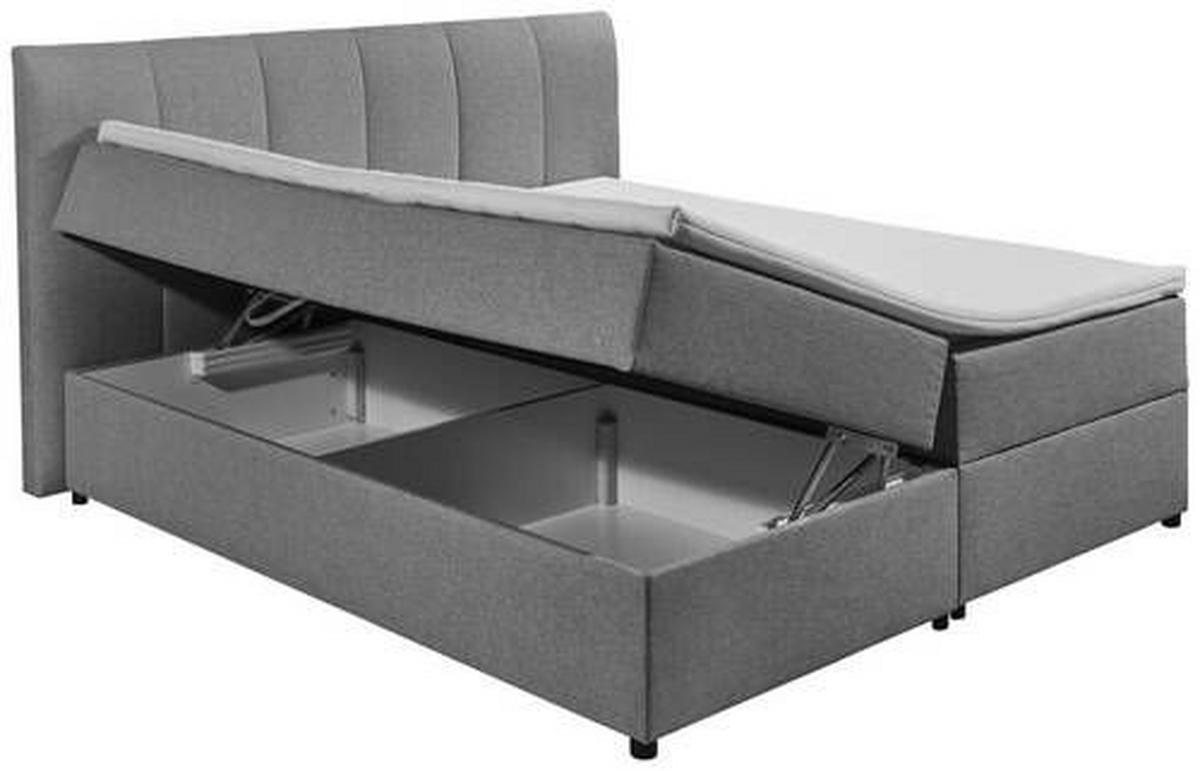 Boxspring postel GRANADA antracitová  180x200 cm - černá/antracitová, Basics, textil/plast (180/200cm) - MID.YOU