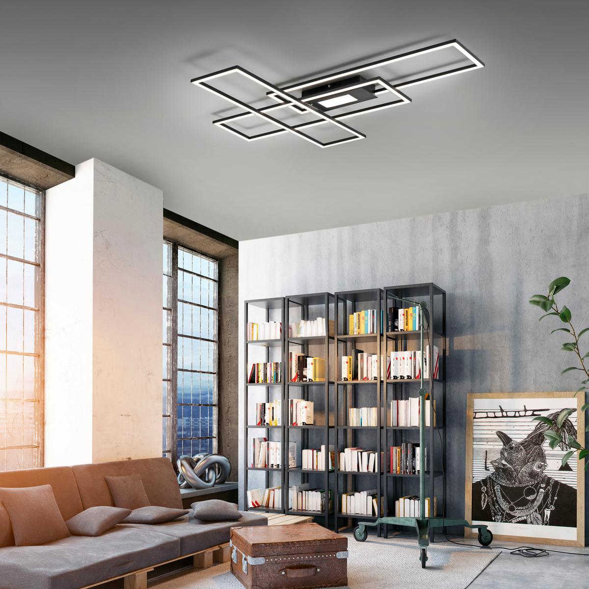 LED-Deckenleuchte Asmin L: 99,2 cm Getrennt Schaltbar - Basics, Kunststoff/Metall (99,2/69,4/5,1cm)